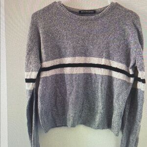 Gray and Black Striped Sweater